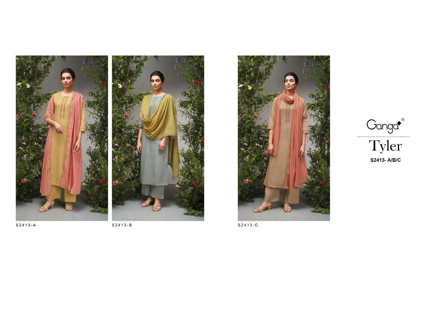 Tyler 2413 Ganga Cotton Plazzo Style Suits