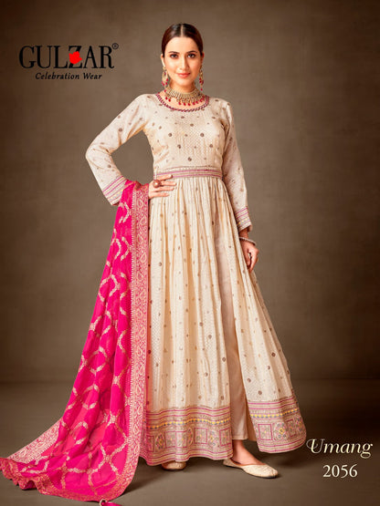 Umang Gulzar Viscose Readymade Anarkali Suits