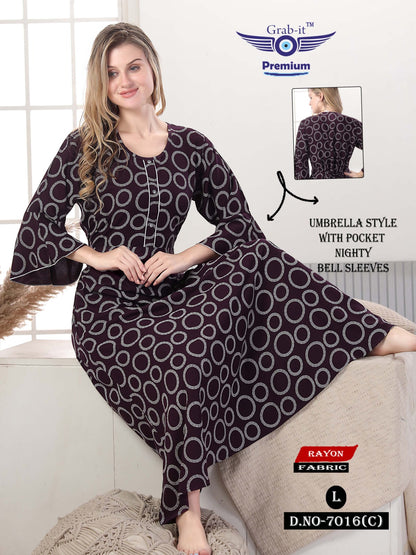 Umbrella 2111 Grab It Rayon Night Gowns