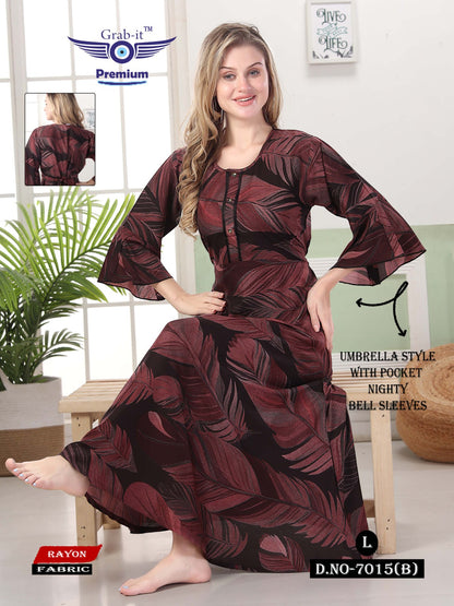 Umbrella 2111 Grab It Rayon Night Gowns