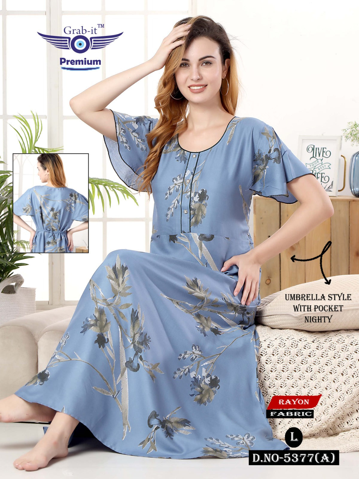 Umbrella Style Grab It Rayon Night Gowns