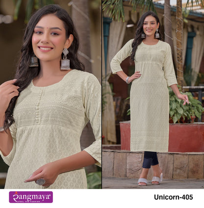 Unicorn Vol 4 Rangmaya Long Straight Kurti