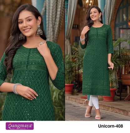 Unicorn Vol 4 Rangmaya Long Straight Kurti