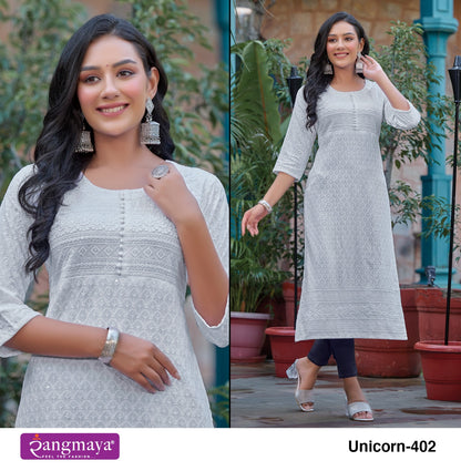 Unicorn Vol 4 Rangmaya Long Straight Kurti