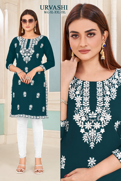 Urvashi Banwery Fox Georgette Knee Length Kurtis