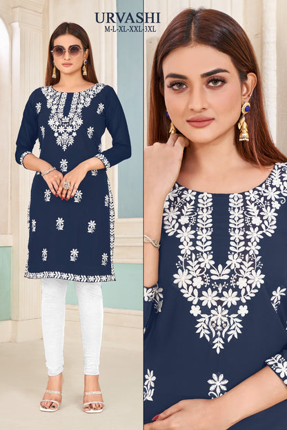 Urvashi Banwery Fox Georgette Knee Length Kurtis