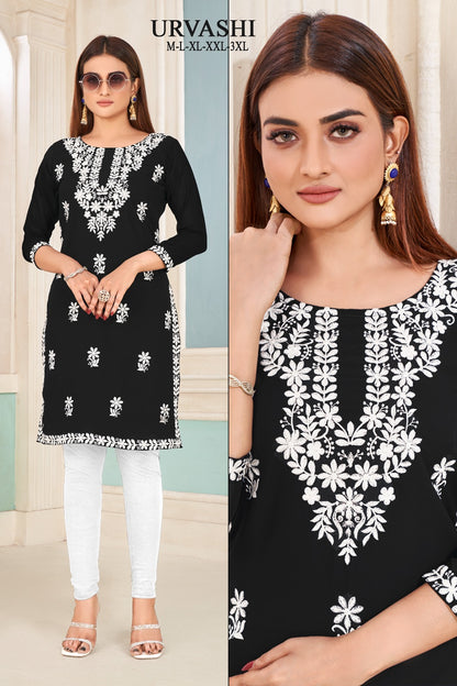 Urvashi Banwery Fox Georgette Knee Length Kurtis