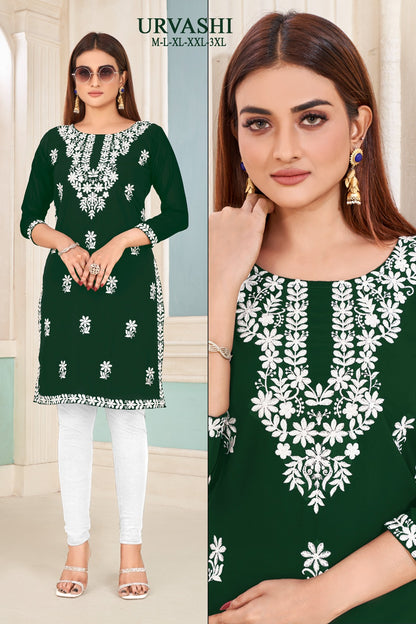 Urvashi Banwery Fox Georgette Knee Length Kurtis