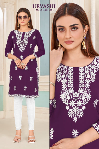 Urvashi Banwery Fox Georgette Knee Length Kurtis