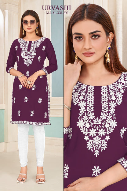 Urvashi Banwery Fox Georgette Knee Length Kurtis