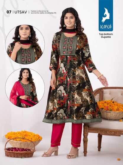 Utsav Kaya Rayon Readymade Pant Style Suits