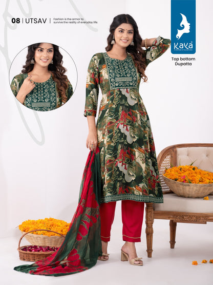 Utsav Kaya Rayon Readymade Pant Style Suits