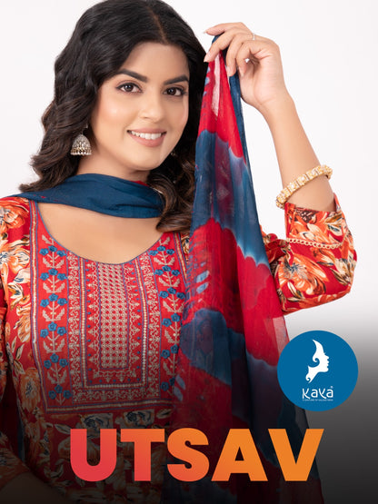 Utsav Kaya Rayon Readymade Pant Style Suits