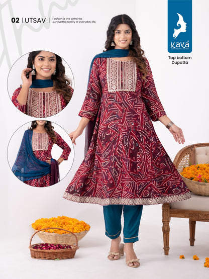Utsav Kaya Rayon Readymade Pant Style Suits