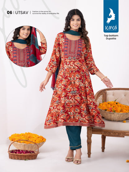 Utsav Kaya Rayon Readymade Pant Style Suits