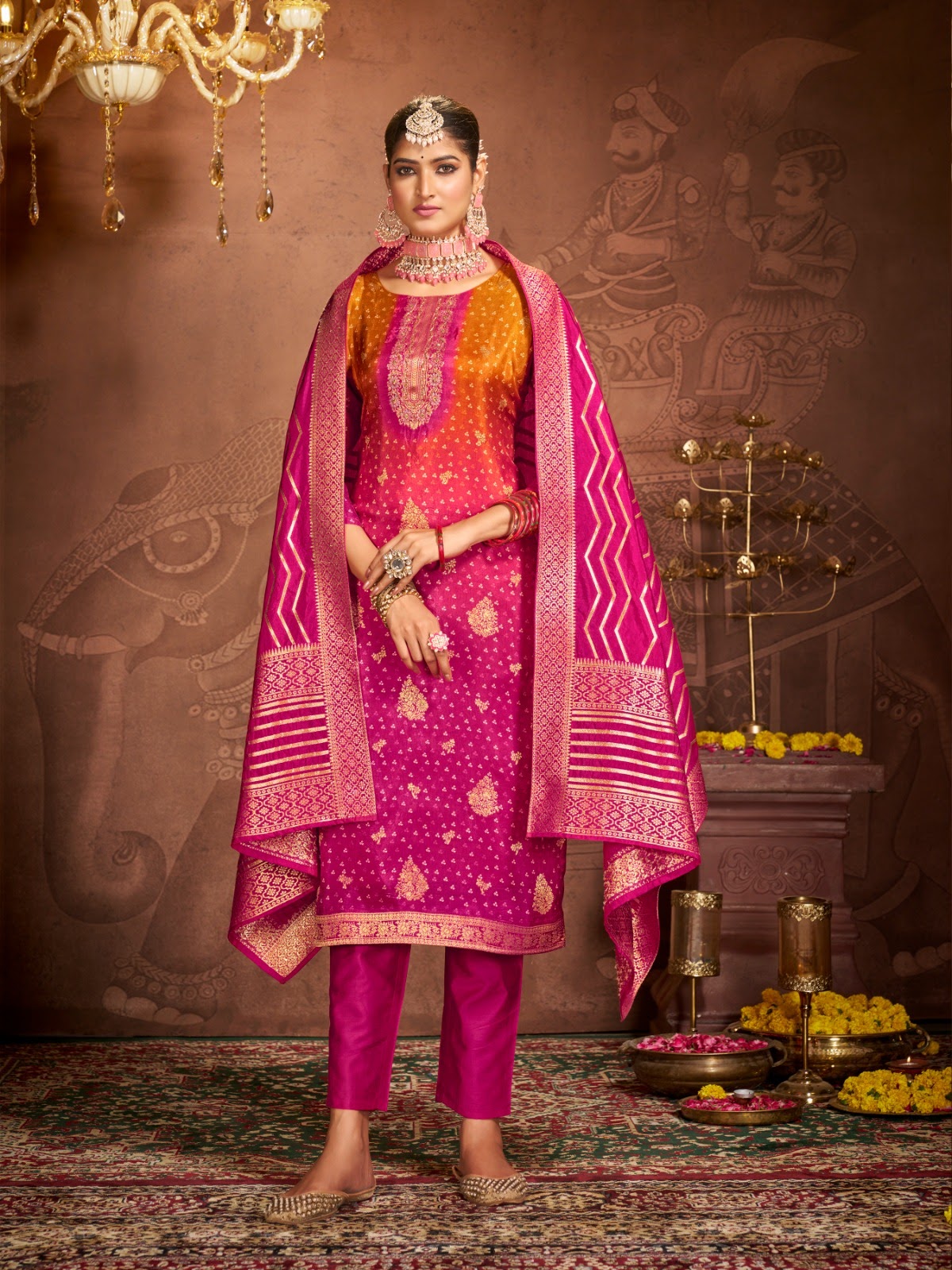 Utsav Vol 1 Karwa Chauth Radhika Lifestyle Dola Silk Readymade Pant Style Suits
