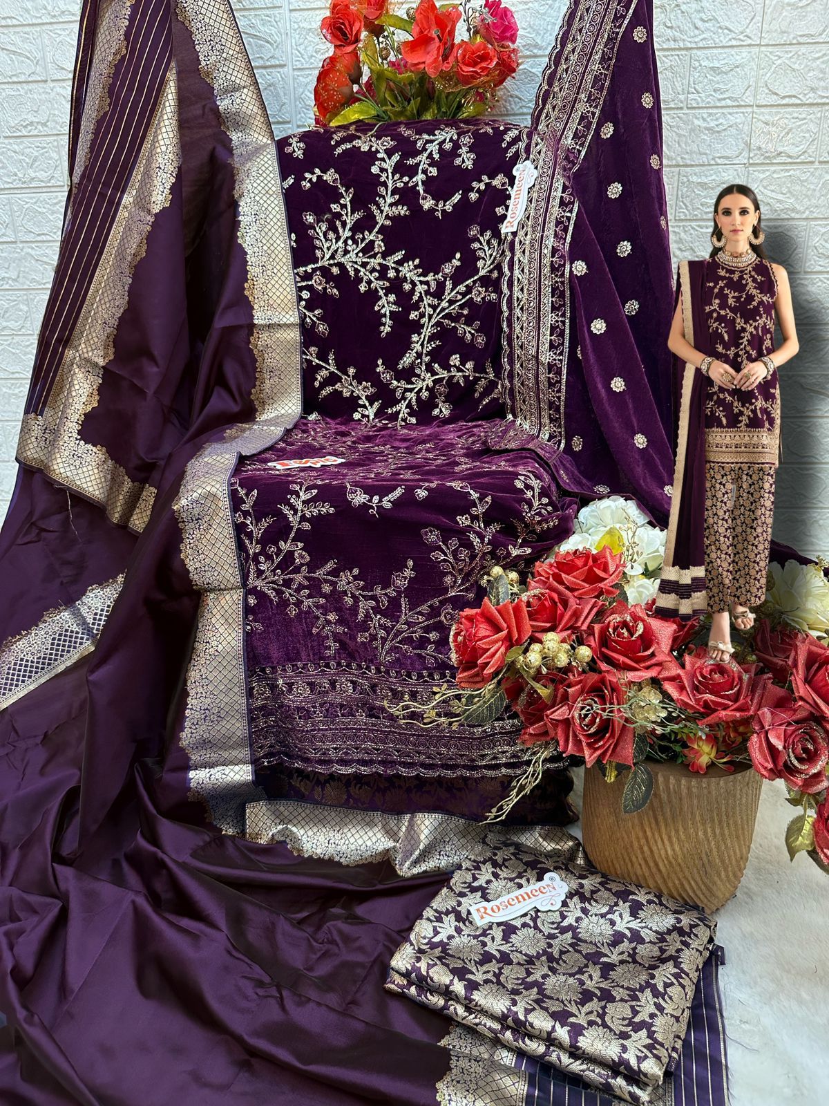 V-17021 Rosemeen Fepic Velvet Pakistani Salwar Suits
