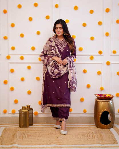 V Neck-0102 Aarohi Rayon Afghani Readymade Suit