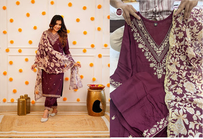 V Neck-0102 Aarohi Rayon Afghani Readymade Suit