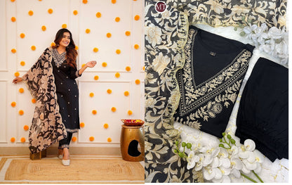 V Neck-0102 Aarohi Rayon Afghani Readymade Suit