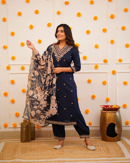 V Neck-0102 Aarohi Rayon Afghani Readymade Suit