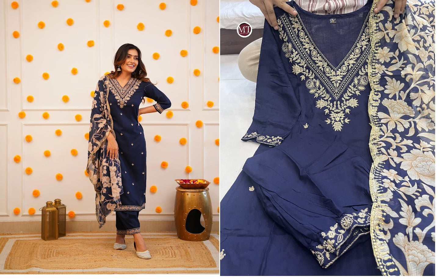 V Neck-0102 Aarohi Rayon Afghani Readymade Suit