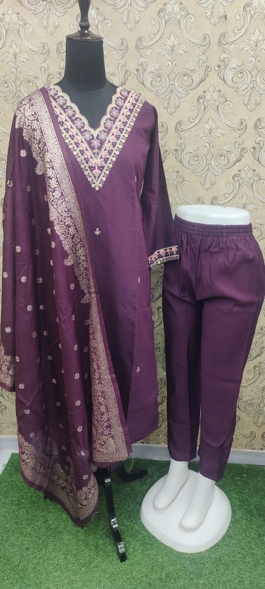 V Neck Kaso Readymade Pant Style Suits