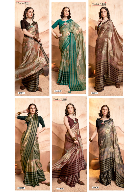Vaamsi Vol 6 Vallabhi Prints Brasso Sarees