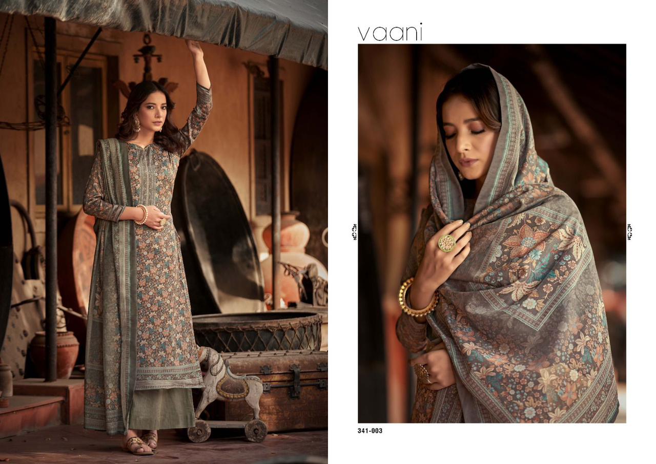 Vaani Sargam Prints Jaam Satin Pant Style Suits