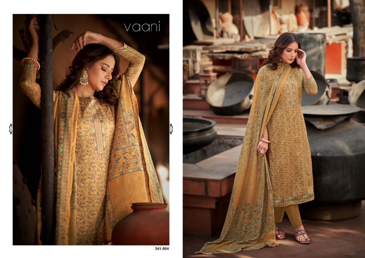 Vaani Sargam Prints Jaam Satin Pant Style Suits