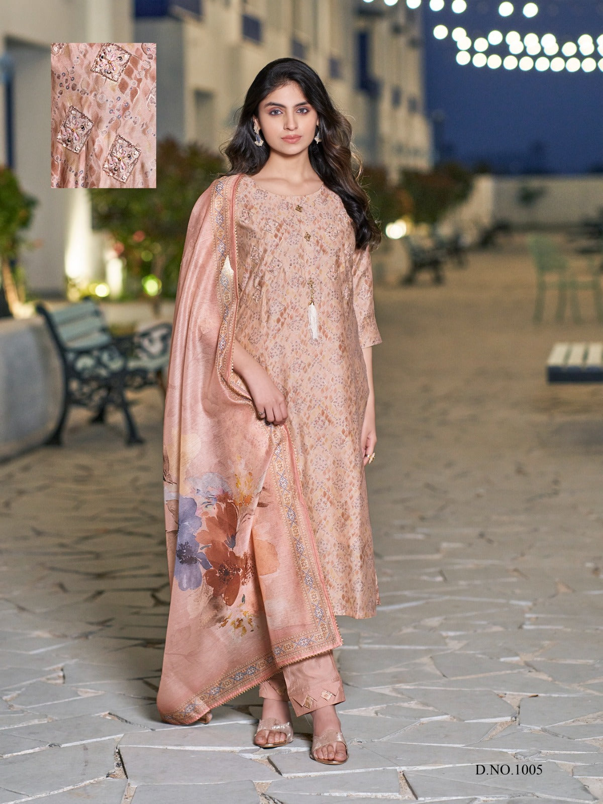 Vaman Parra Studio Modal Chanderi Readymade Pant Style Suits