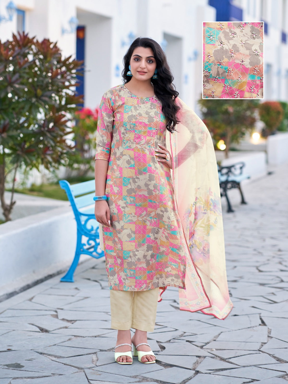 Vaman Parra Studio Modal Chanderi Readymade Pant Style Suits