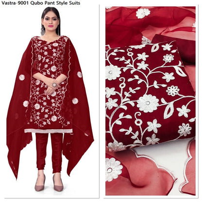 Vastra-9001 Qubo Organza Pant Style Suits