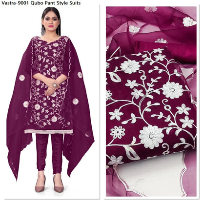 Vastra-9001 Qubo Organza Pant Style Suits