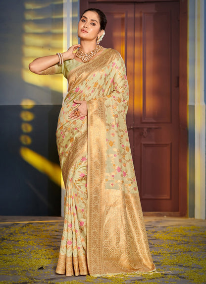 Vastukala Sangam Prints Banarasi Silk Sarees