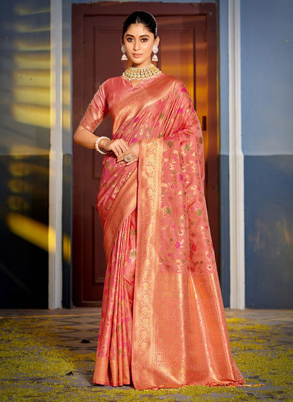 Vastukala Sangam Prints Banarasi Silk Sarees