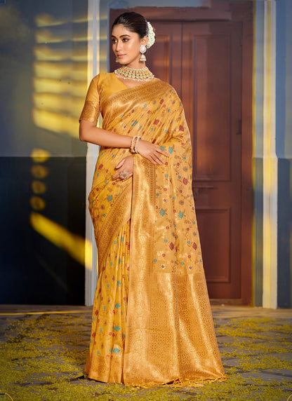 Vastukala Sangam Prints Banarasi Silk Sarees