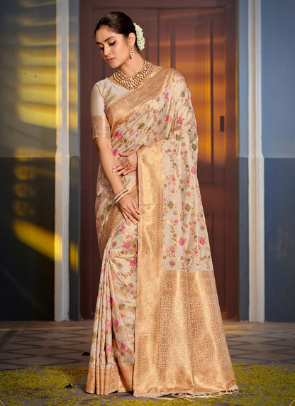 Vastukala Sangam Prints Banarasi Silk Sarees