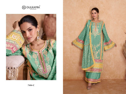 Vedika-Colour Edition Gulkayra Designer Chinon Pakistani Readymade Suits