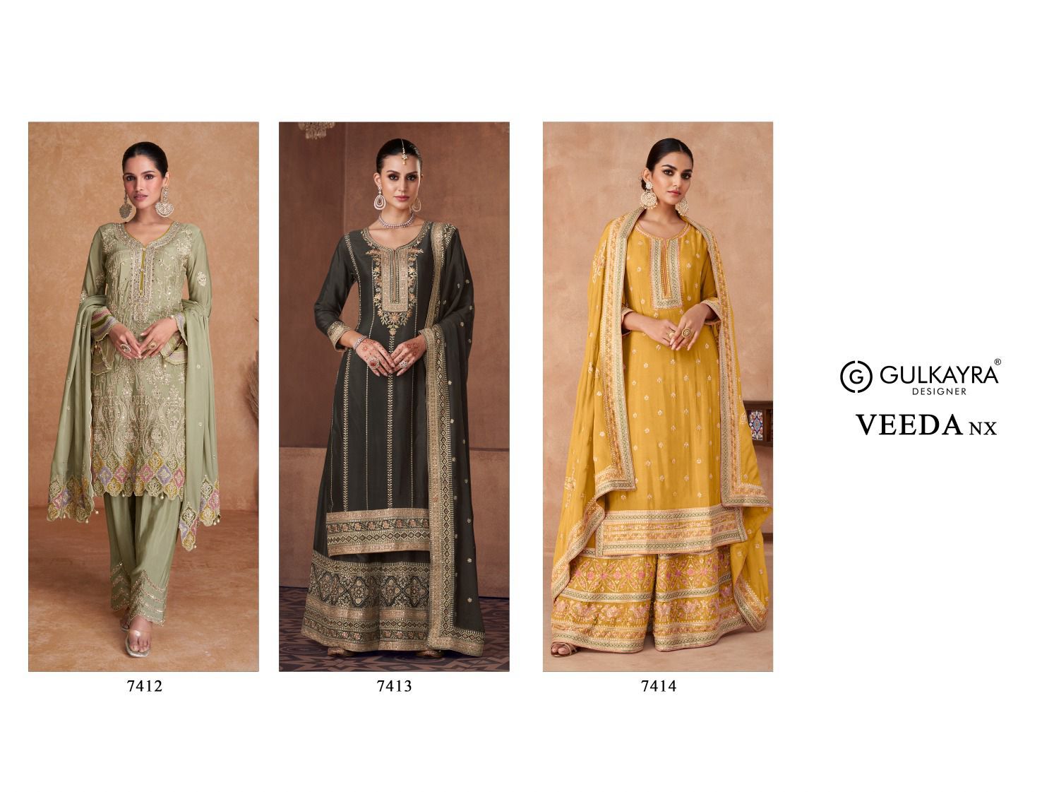 Veeda Nx Gulkayra Designer Chinon Readymade Suits – Kavya Style Plus
