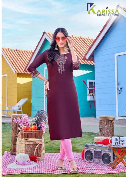 Veer Vol 6 Karissa Viscose Silk Long Kurtis