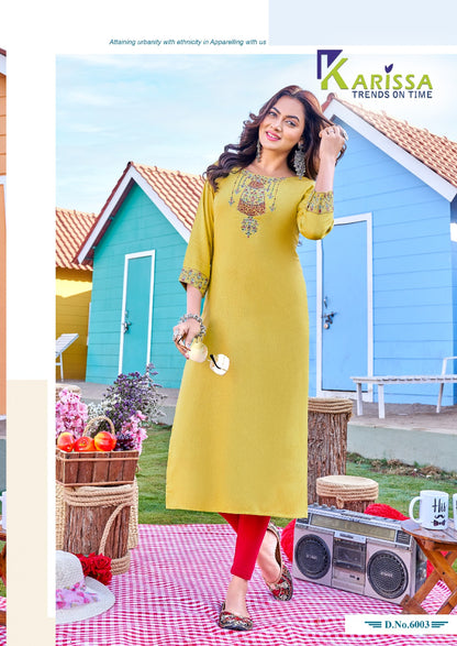 Veer Vol 6 Karissa Viscose Silk Long Kurtis