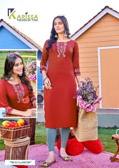 Veer Vol 6 Karissa Viscose Silk Long Kurtis
