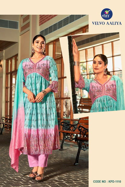 Velvo Alia Vitara Chinon Readymade Pant Style Suits