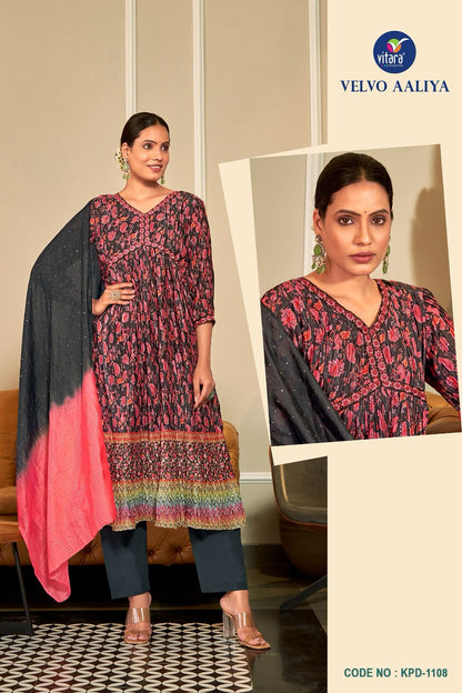 Velvo Alia Vitara Chinon Readymade Pant Style Suits