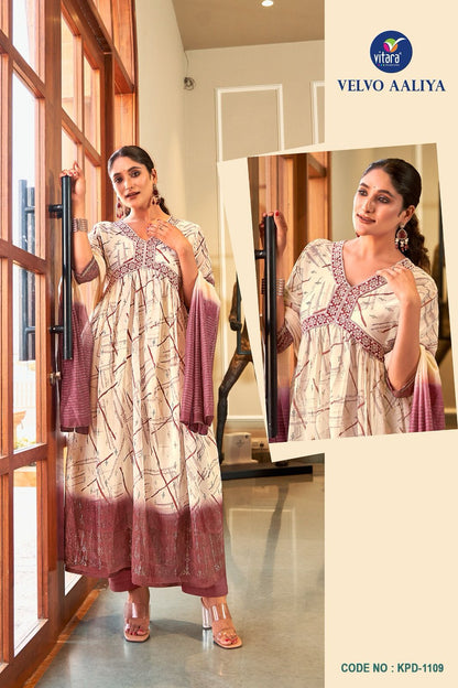 Velvo Alia Vitara Chinon Readymade Pant Style Suits