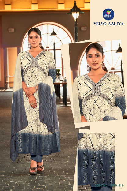 Velvo Alia Vitara Chinon Readymade Pant Style Suits