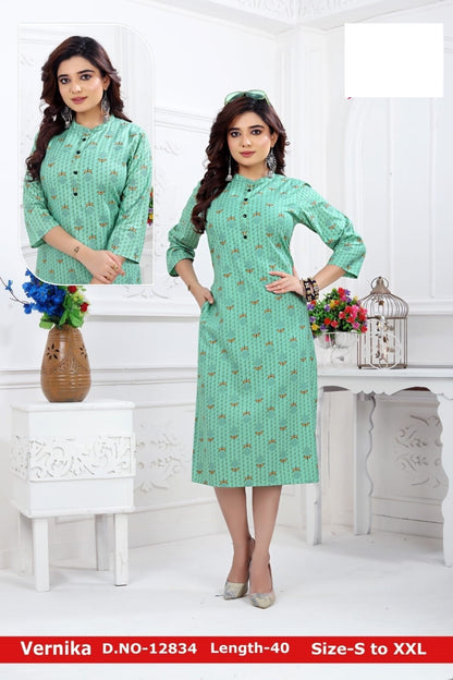 Vernika-0901 Zoya Rayon Knee Length Kurtis