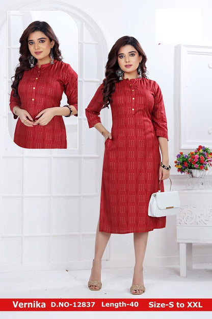 Vernika-0901 Zoya Rayon Knee Length Kurtis