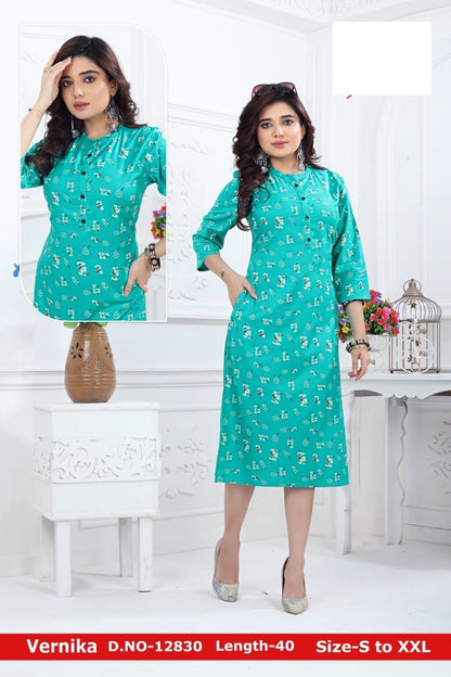 Vernika-0901 Zoya Rayon Knee Length Kurtis